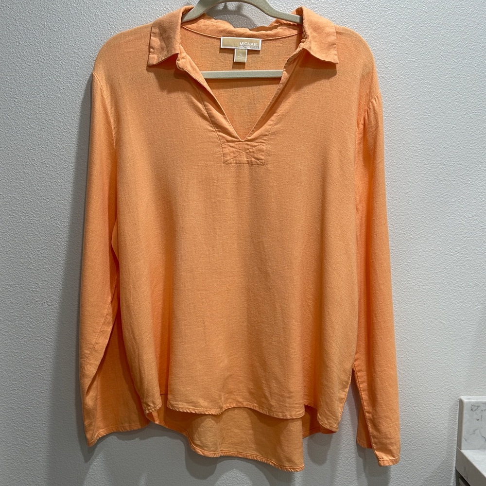 MICHAEL Michael Kors Orange Long Sleeve Blouse